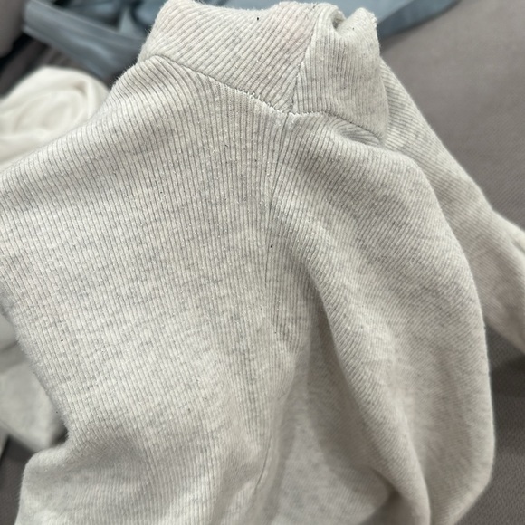 TNA light grey white Fitted ribbed long sleeve crop top - Picture 5 of 6